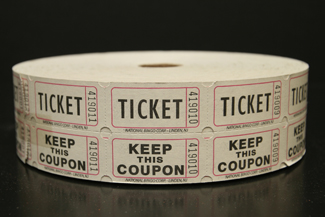 White Bristol Double Roll Tickets Raffles, tickets, rolls, 50/50